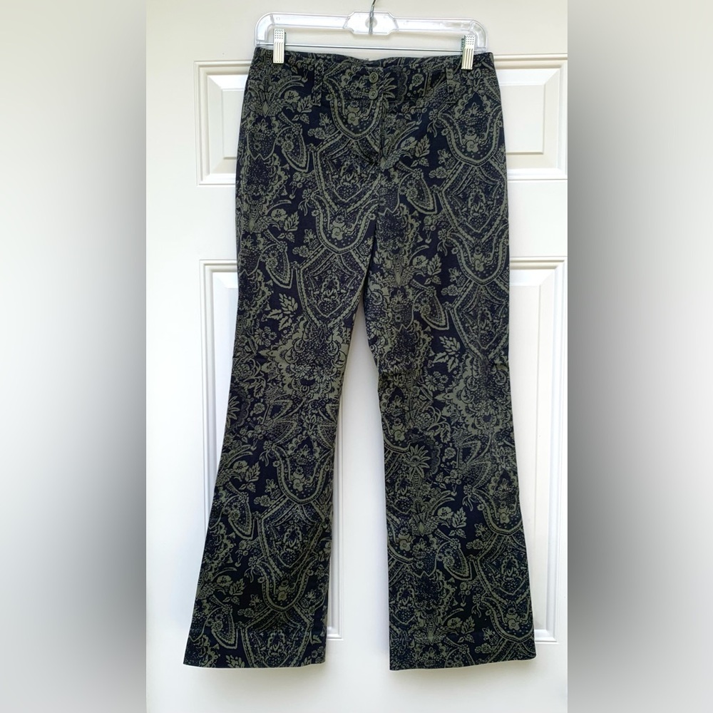 HAROLD’S Womens Pants Sz 4 Black Green Straight Leg Trousers Preppy Casual Y2K